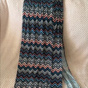 No Boundaries Zigzag Maxi Skirt - Black, Pink, Blue